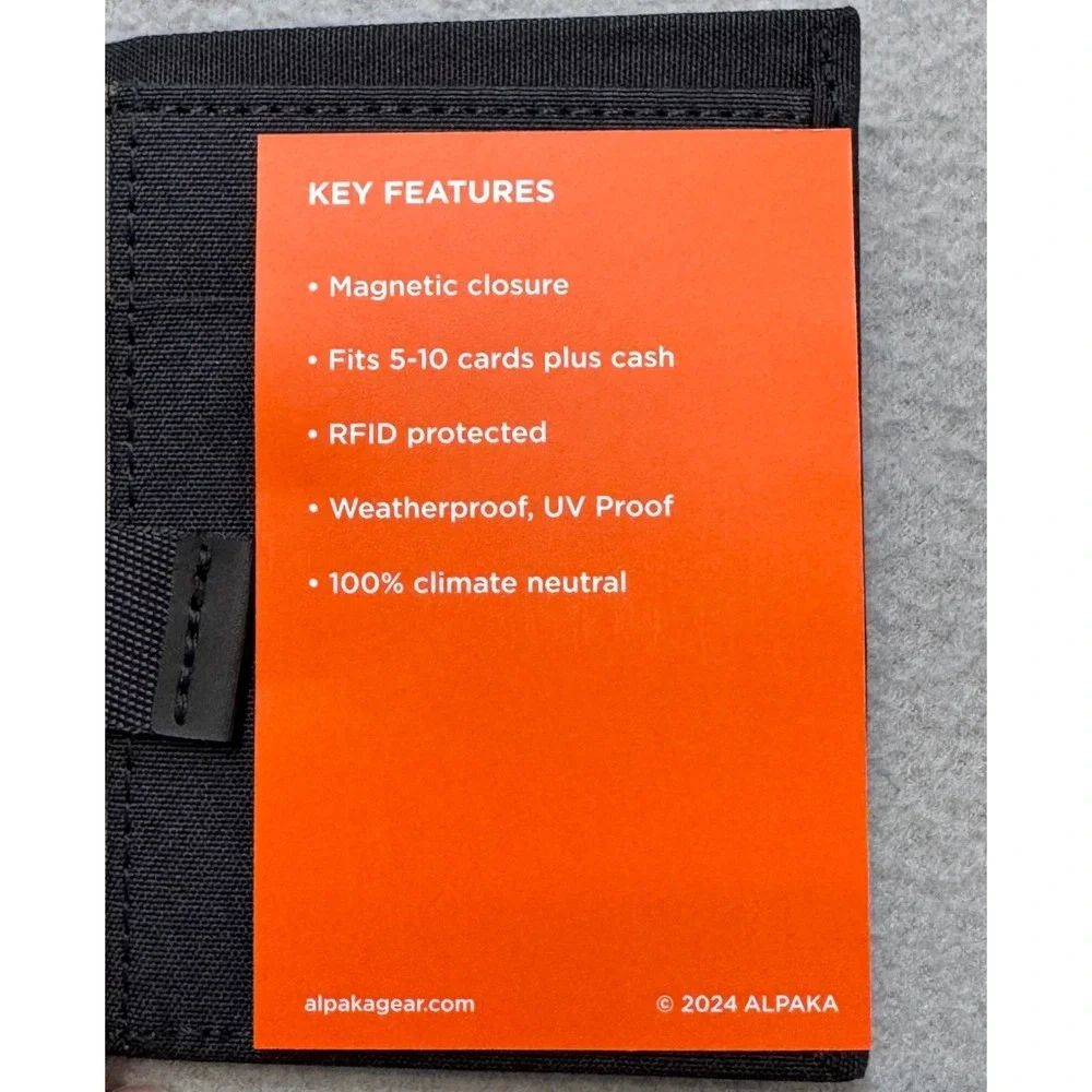 ALPAKA Ark Bifold Cash Wallet Mens Black Axoflux 300D RFID Magnetic Slim